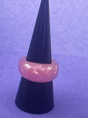 Pink Faceted Jade Dome Ring - Women Jewelry